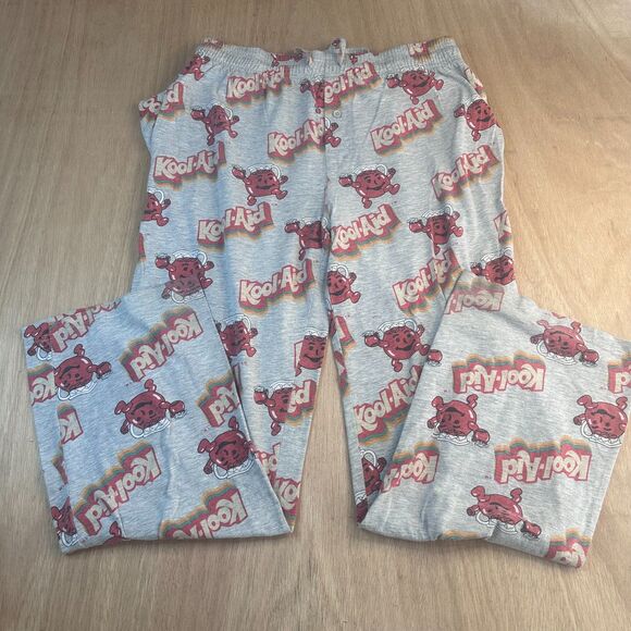 Kool-Aid Lounge Pants Men’s M Retro Logo Gray Pajama Sleep Pants 2021 Mad Engine - Picture 1 of 6